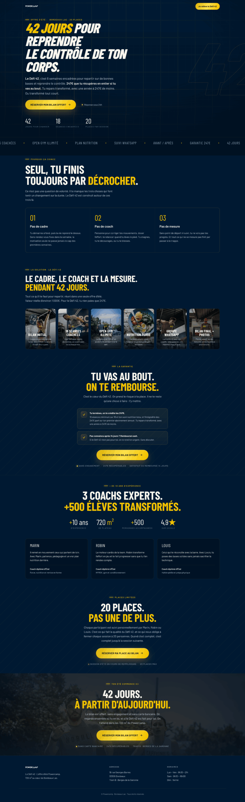 Powercamp — landing page Défi 42